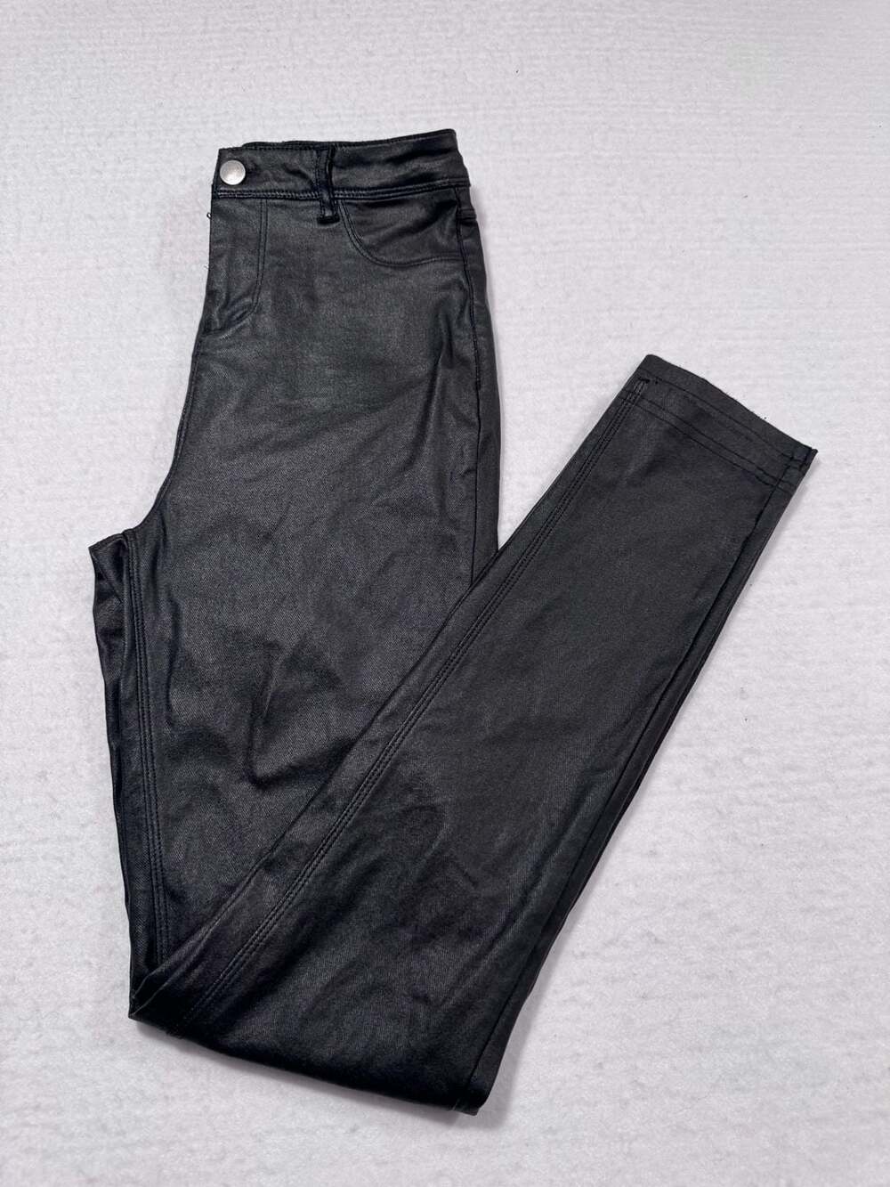 Stella Luce Faux Leather Coated Skinny Pants Black Size S